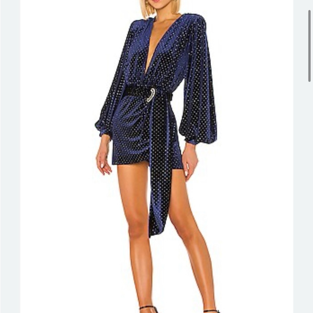 Bronx and Banco Blue Polka Dot Mini Dress